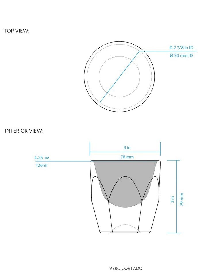 notNeutral - Vero Cortado Glass/Coffee Cup, Ocean - 4.25 oz, Set of 2 - Image 1