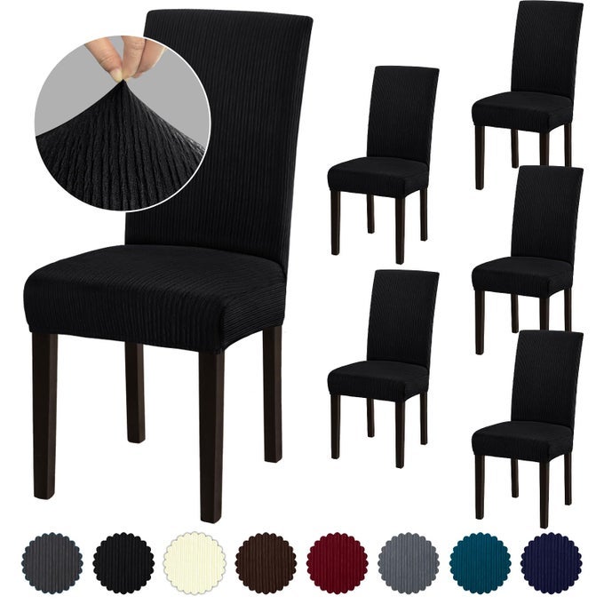 STRETCH DINING ROOM CHAIR COVERS SET OF 6 REMOVABLE WASHABLE CHAIR COVERS FOR DINING CHAIRSDINING ROOM HOTEL CEREMONY