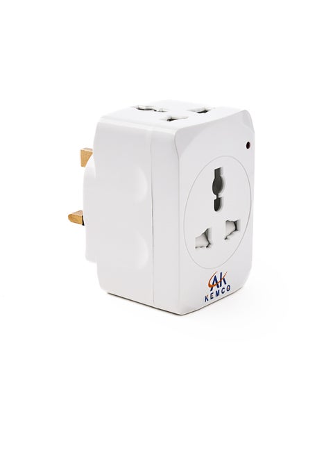 Kemco 3 Way Universal Multi Adaptor Wall Mount Multi Plug Multi Socket AK-946