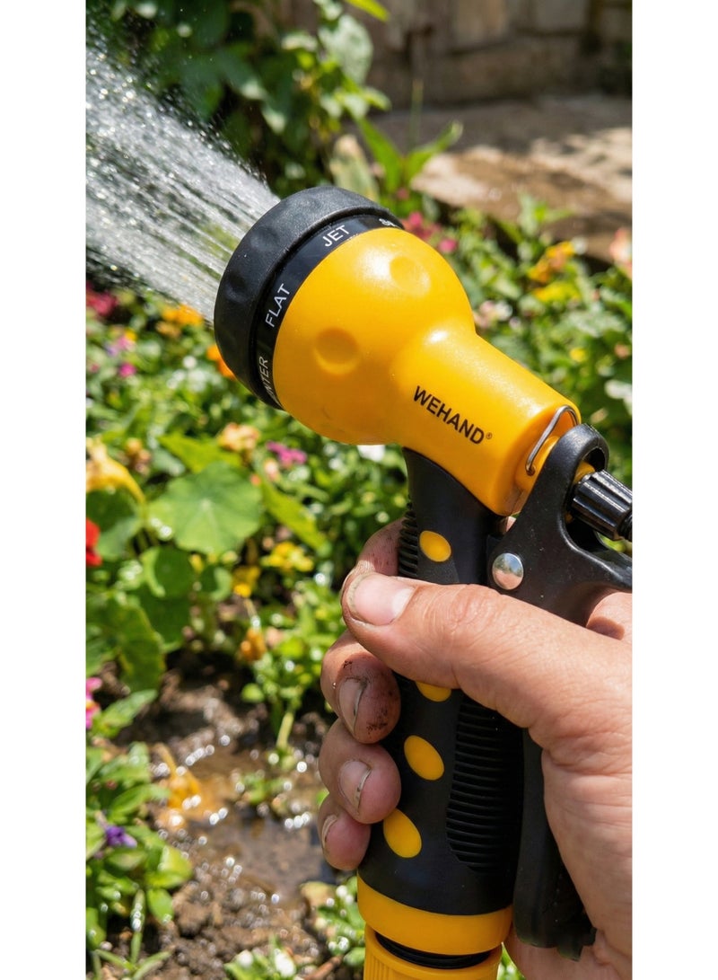 وي هاند مسدس رشاش خرطوم المياه بـ 7 أنماط قابلة للتعديل و4 وصلات – ضغط عالي، تحكم بالإبهام، ووصل سريع للنباتات والسيارات والحيوانات الأليفة - Image 2