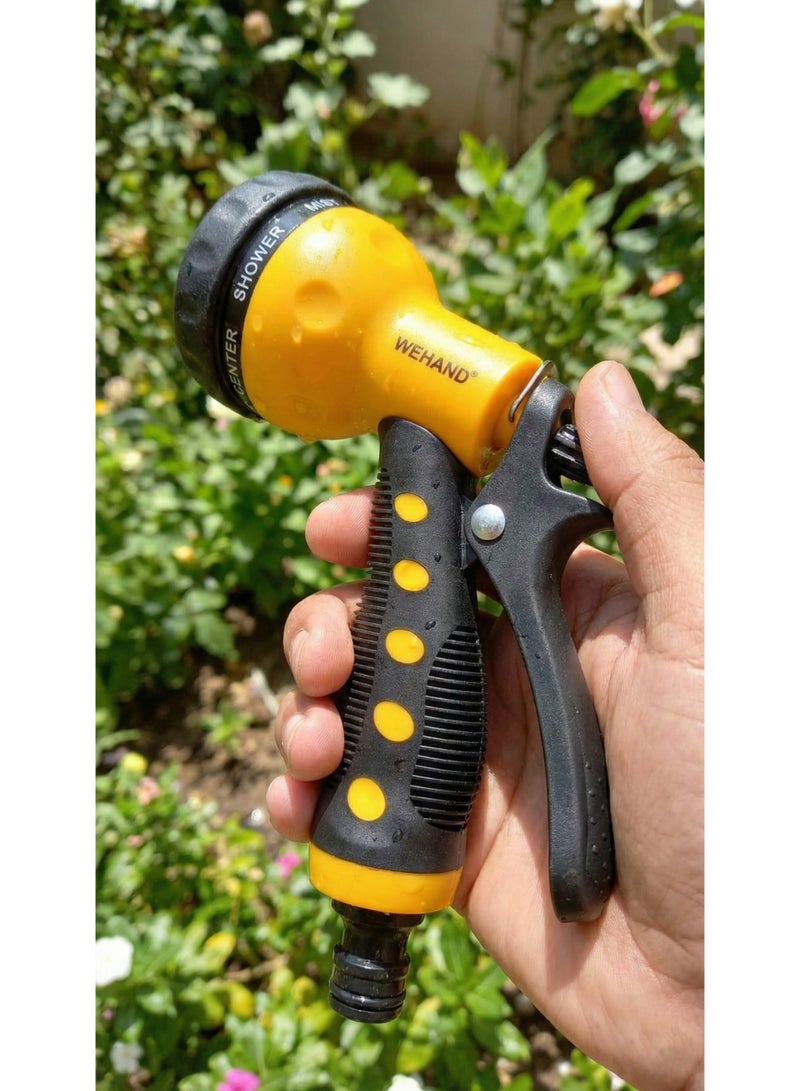 وي هاند مسدس رشاش خرطوم المياه بـ 7 أنماط قابلة للتعديل و4 وصلات – ضغط عالي، تحكم بالإبهام، ووصل سريع للنباتات والسيارات والحيوانات الأليفة - Image 3
