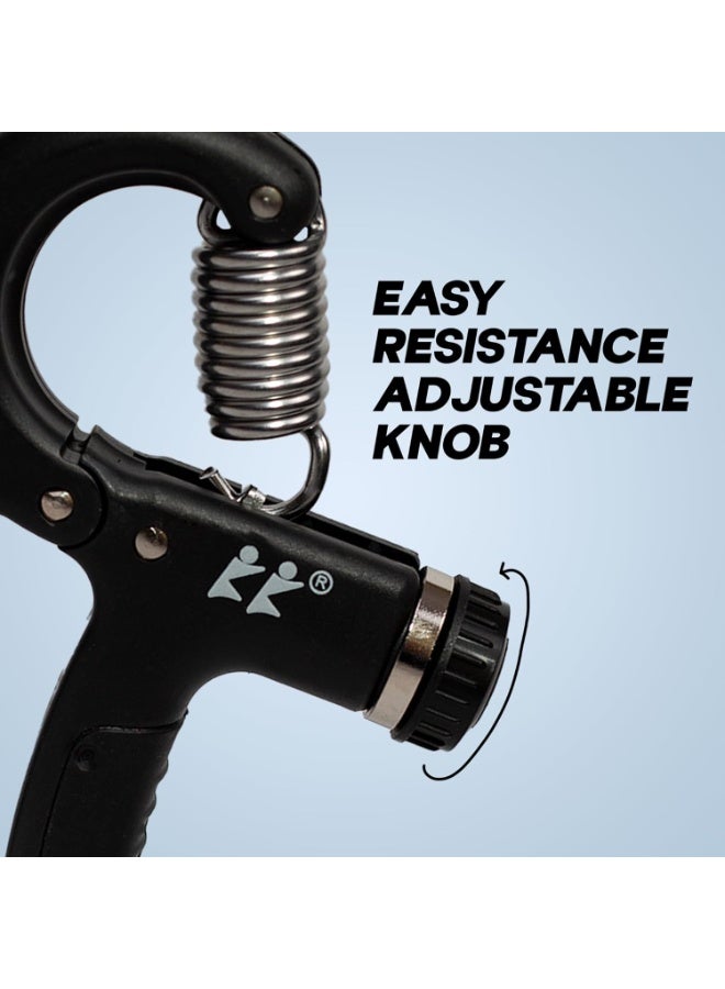 KONEX Adjustable Hand Gripper Strengthener for Men & Women | Hand Exercise Equipment for Home and Gym Workouts (Without Counter, Black) - Image 4