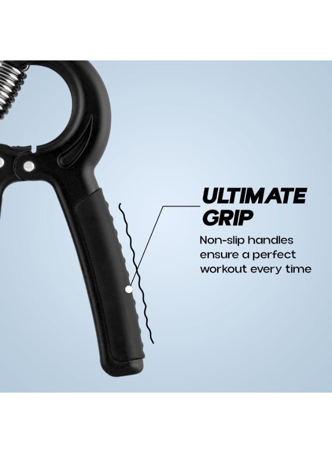 KONEX Adjustable Hand Gripper Strengthener for Men & Women | Hand Exercise Equipment for Home and Gym Workouts (Without Counter, Black) - Image 5