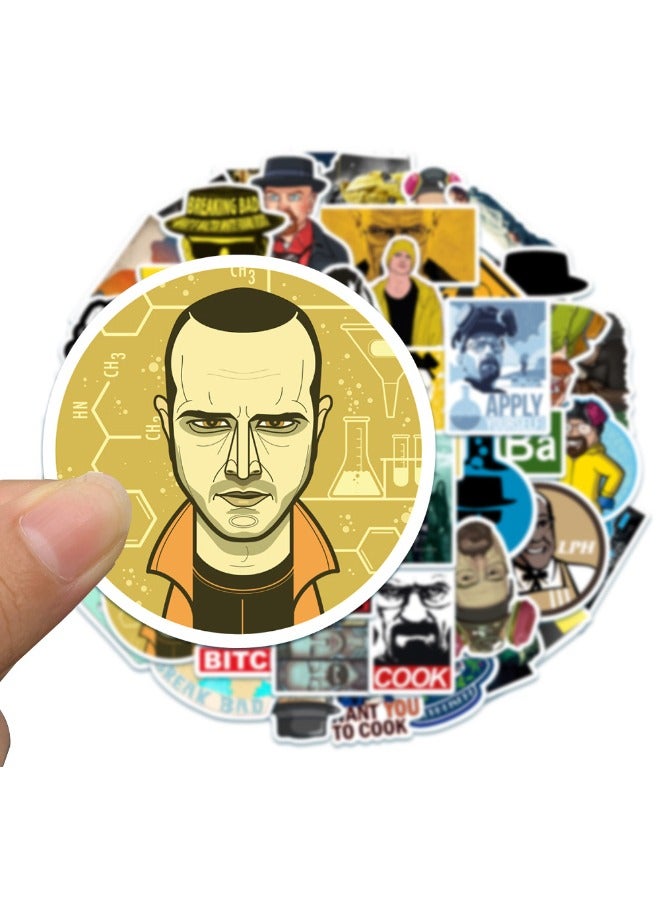 50-Piece Breaking Bad Stickers, Waterproof Unrepeated Stickers for Laptop,Skateboard, Water Bottles,Computer,Phone,Guitar, Stickers for Kids Teens Adult  - Image 4