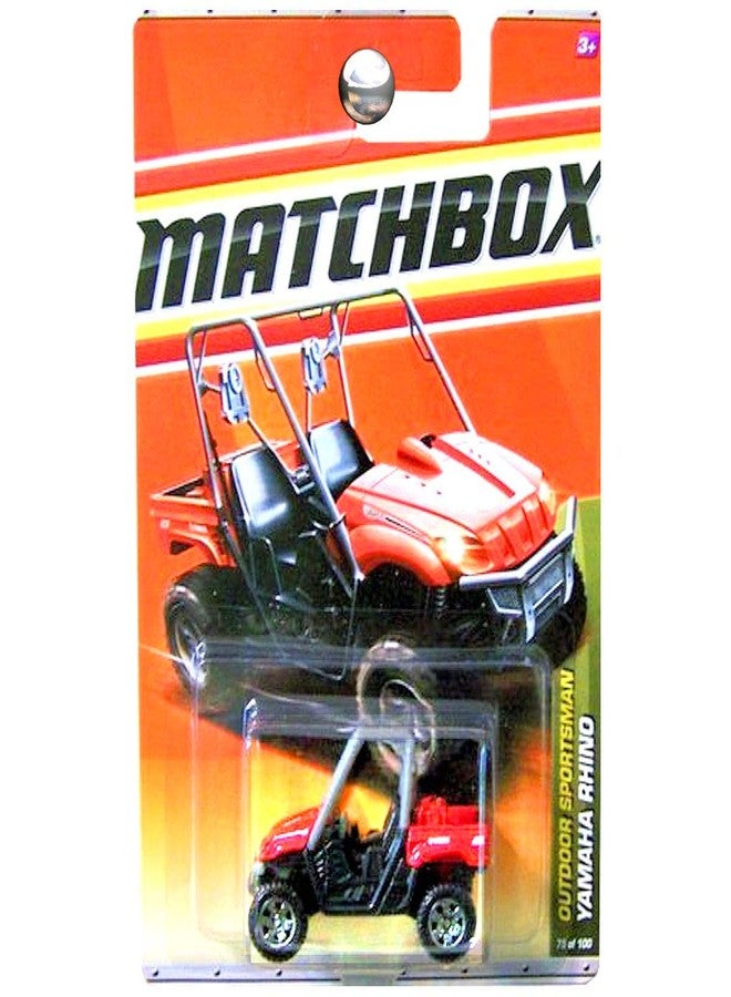 Matchbox 2011 Yamaha Rhino (Red) #75/100, Outdoor Sportsman #2/10, 1/64 Scale