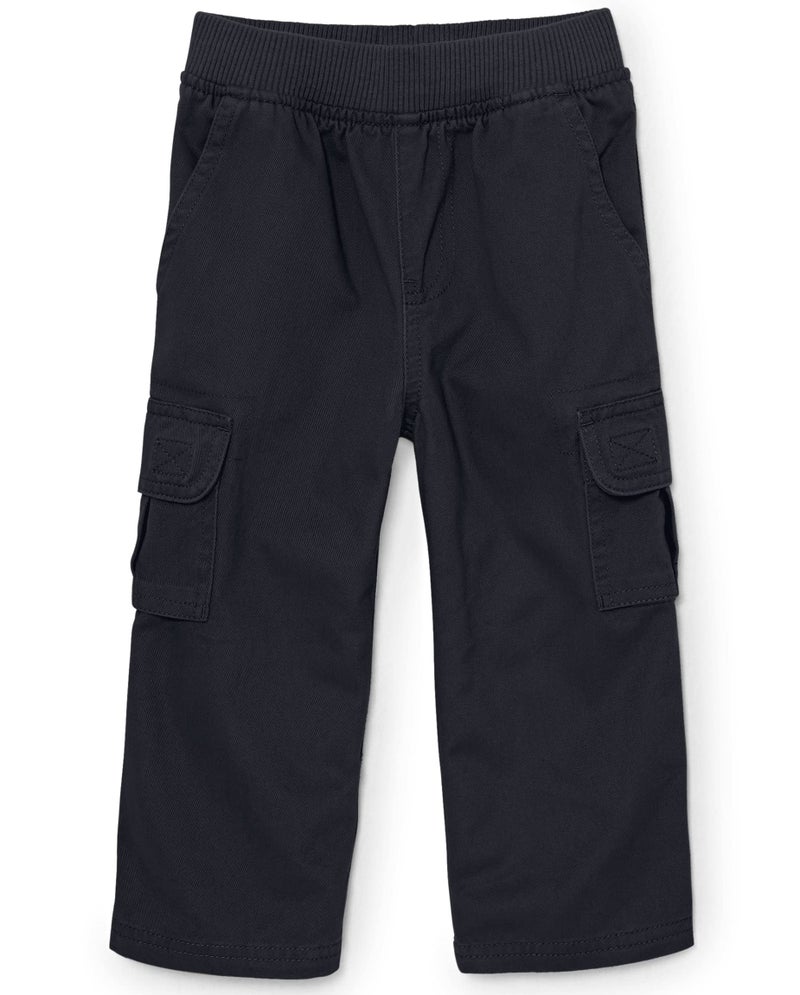 The Children's Place Baby Boys and Toddler Boys Pull On Cargo Pants, New Navy, 18-24 MONTHS - Image 2