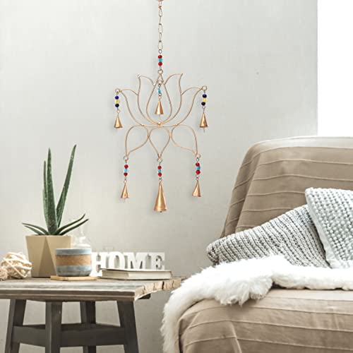 DULI Metal Windchime Wall Hanging, Feng Shui, Wall Art, Wall Decor, PositiveVibes, Rustic Wall Hangings, Wall Art, Diwali Decor, Diwali Decoration, Diwali Gifts (Lotus 20x10 Inches) - Image 5