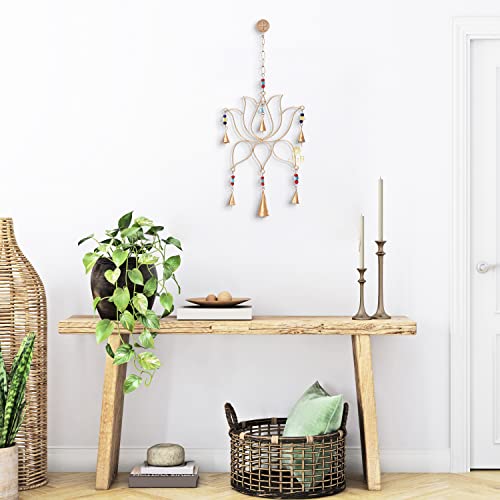 DULI Metal Windchime Wall Hanging, Feng Shui, Wall Art, Wall Decor, PositiveVibes, Rustic Wall Hangings, Wall Art, Diwali Decor, Diwali Decoration, Diwali Gifts (Lotus 20x10 Inches) - Image 2