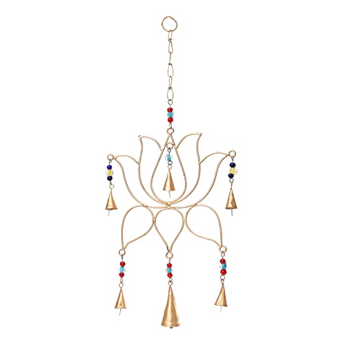 DULI Metal Windchime Wall Hanging, Feng Shui, Wall Art, Wall Decor, PositiveVibes, Rustic Wall Hangings, Wall Art, Diwali Decor, Diwali Decoration, Diwali Gifts (Lotus 20x10 Inches) - Image 4