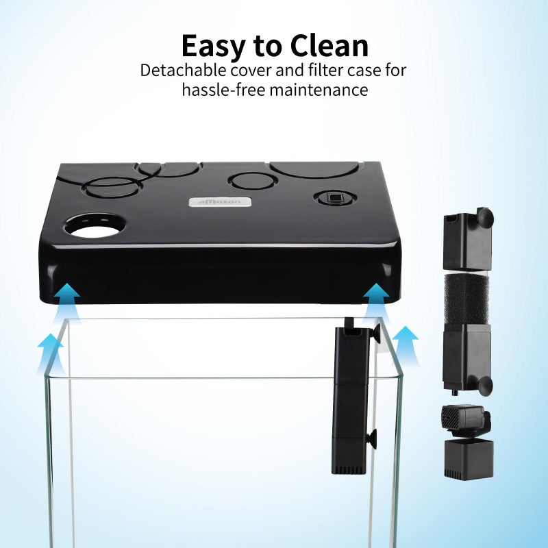 Pronetcus Betta Fish Tank,5 Gallon Glass Aquarium Starter Kit, Small Fish Tank with Filter and Light. - Image 4