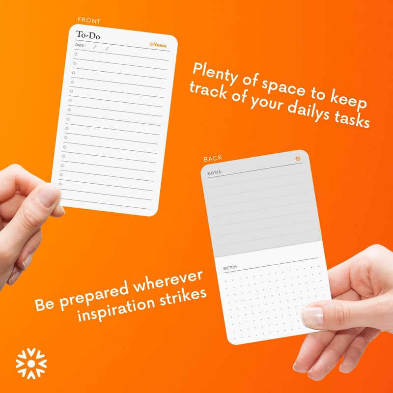 Notsu To Do List Grid Index Cards 3x5 | 50 Task Planner Foldable Vertical Notecards with Rounded Corners - Image 4