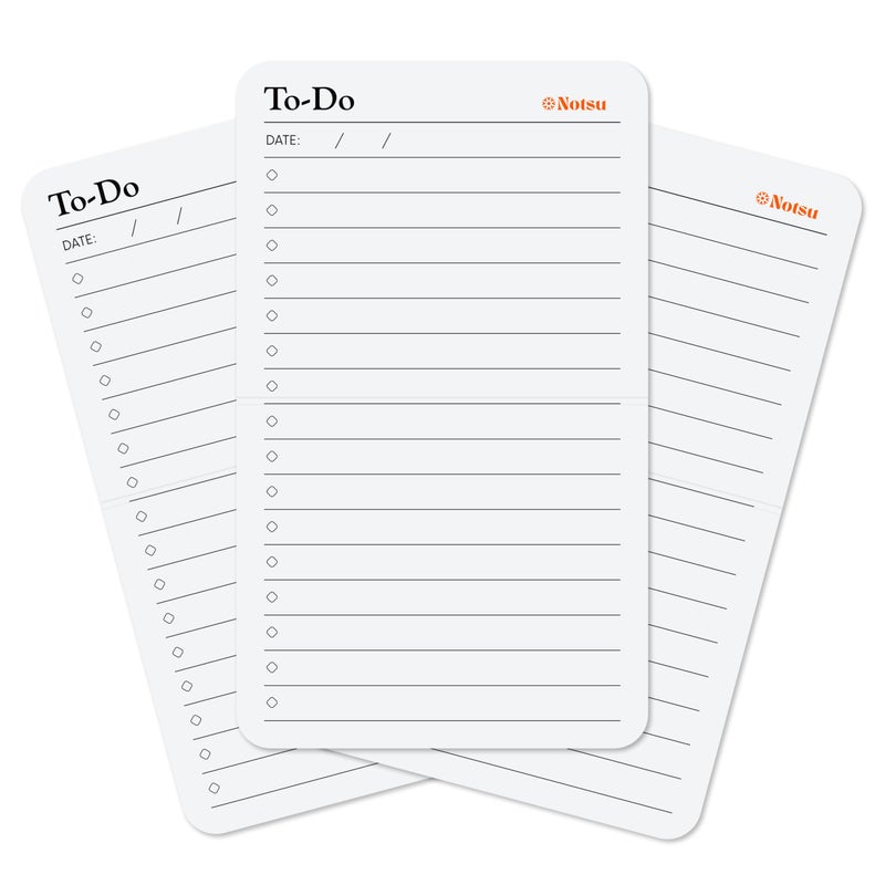 Notsu To Do List Grid Index Cards 3x5 | 50 Task Planner Foldable Vertical Notecards with Rounded Corners - Image 1