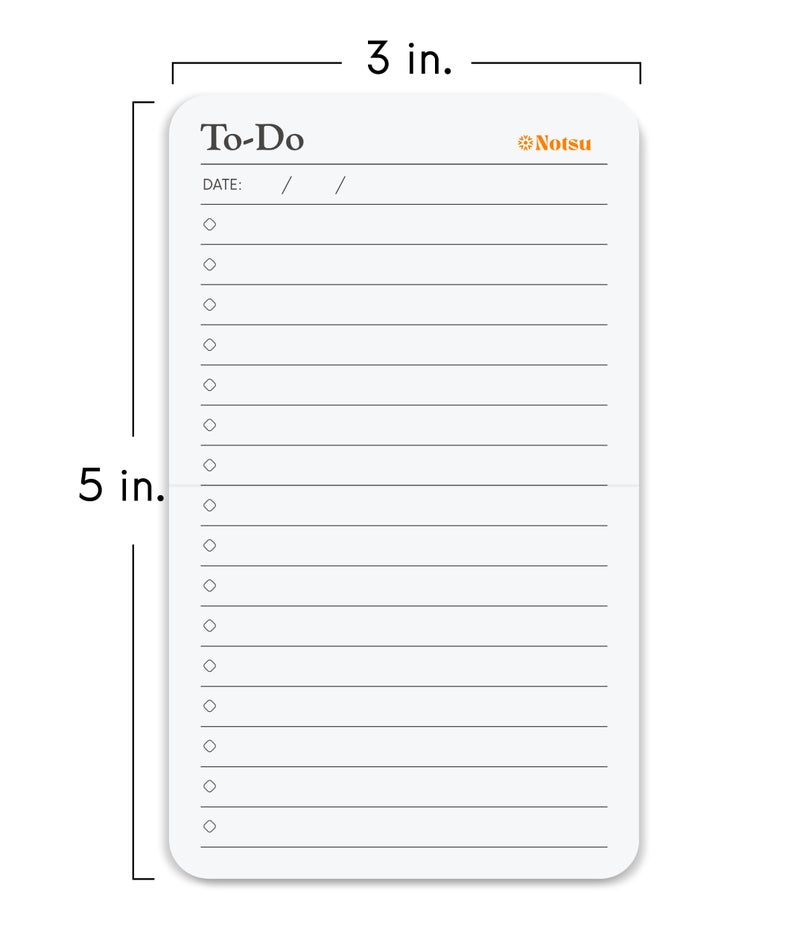 Notsu To Do List Grid Index Cards 3x5 | 50 Task Planner Foldable Vertical Notecards with Rounded Corners - Image 2