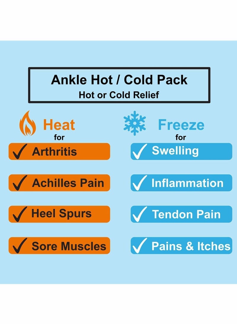 Excefore Ice Packs for Injuries Reusable, Ankle/sport Foot Therapy Wrap, Hot Cold Gel Pack with Adjustable Brace Sprained Ankles, Plantar Fasciitis, and Swelling Feet, Microwaveable, Freezable - Image 3