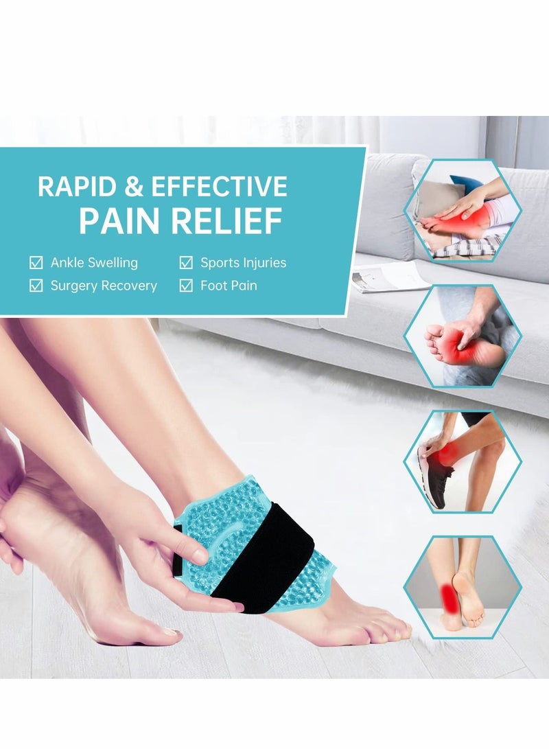 Excefore Ice Packs for Injuries Reusable, Ankle/sport Foot Therapy Wrap, Hot Cold Gel Pack with Adjustable Brace Sprained Ankles, Plantar Fasciitis, and Swelling Feet, Microwaveable, Freezable - Image 2
