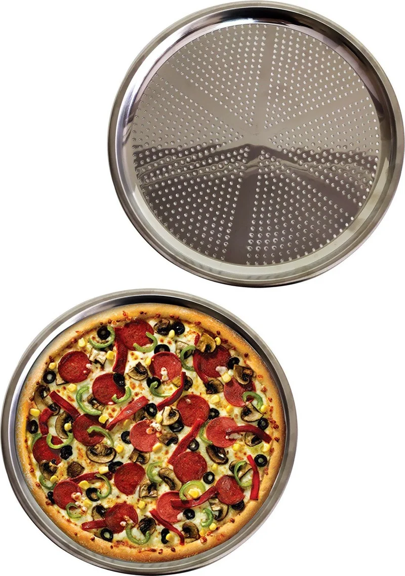 5 دي ام Perforated Steel Pizza and Lahmacun Tray Large Size -36 cm