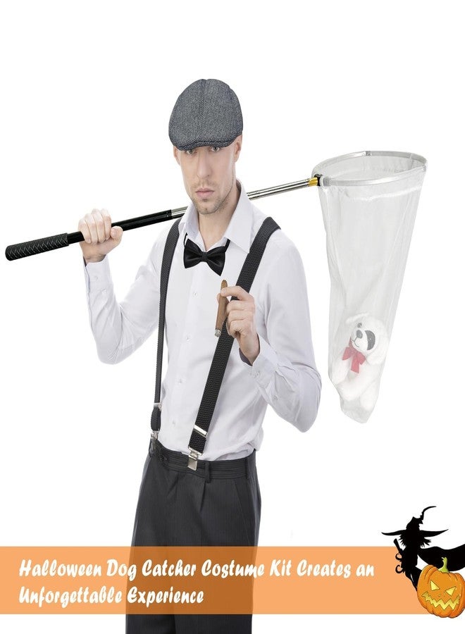 Pextian 5 Pcs Halloween Dog Catcher Costume Men Include Dalmatian Dog Catcher Costume for Adult Herringbone Tweed Flat Cap, Adjustable Suspender for Men Halloween Cosplay Party - Image 3