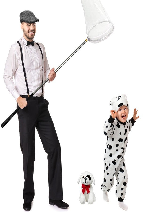Pextian 5 Pcs Halloween Dog Catcher Costume Men Include Dalmatian Dog Catcher Costume for Adult Herringbone Tweed Flat Cap, Adjustable Suspender for Men Halloween Cosplay Party - Image 4