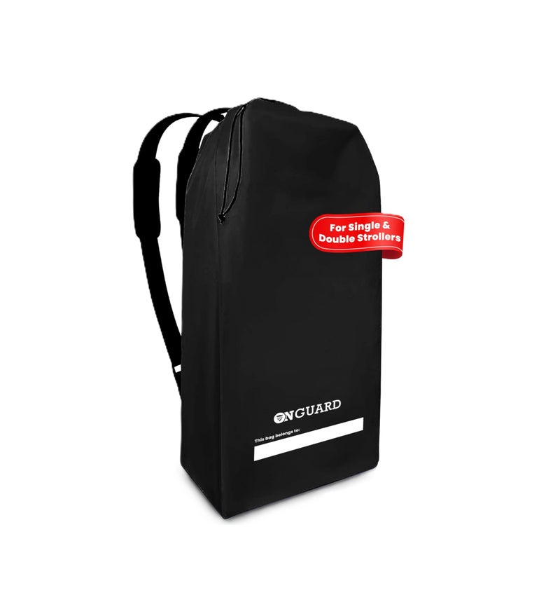 ONGUARD Waterproof Single and Double Stroller Bag for Airplane - Travel Stroller Cover for Air Travel and Storage - Gate Check Bag Backpack- Baby Airplane Essentials - Black - Image 1