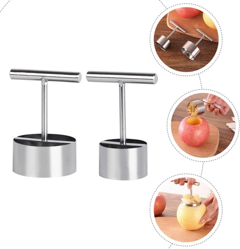2pcs Stainless Steel Pear Corer and Fruit Pitter Set Large and Small Metal Fruit Coring Tools for Home Kitchen Hole Remover - Image 4