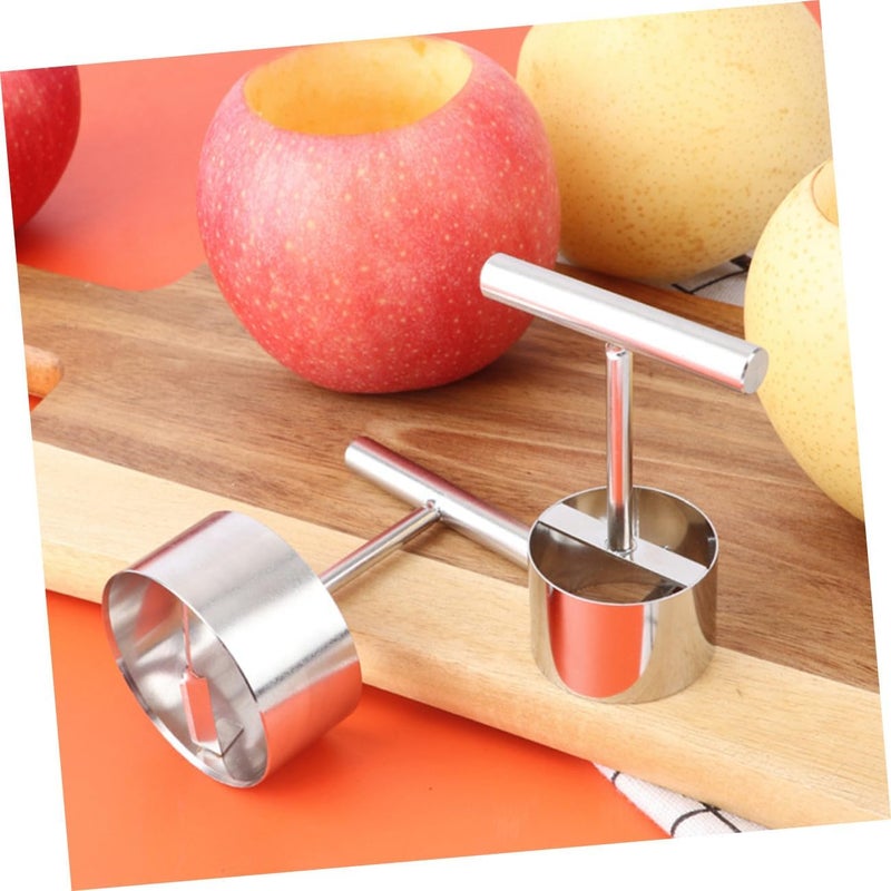 2pcs Stainless Steel Pear Corer and Fruit Pitter Set Large and Small Metal Fruit Coring Tools for Home Kitchen Hole Remover - Image 5