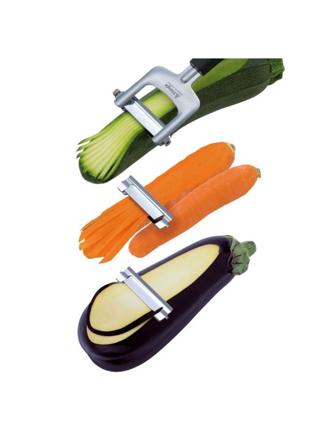 triangle قطاعة جولين 3 قطع - تشمل ثلاثة شفرات فولاذية مقاومة للصدأ فائقة الحدة - تخلق شرائح رقيقة إلى سميكة - مقبض جرين جريب - آمنة في غسالة الصحون - Image 5