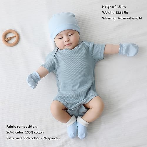 MAMIMAKA Baby Bodysuit Cotton Baby Boys Clothes Bule One-Piece,3-6 Months - Image 5