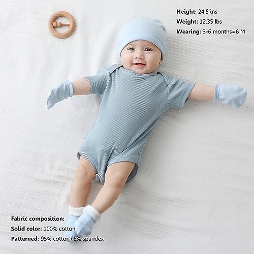 MAMIMAKA Baby Bodysuit Cotton Baby Boys Clothes Bule One-Piece,3-6 Months - Image 4