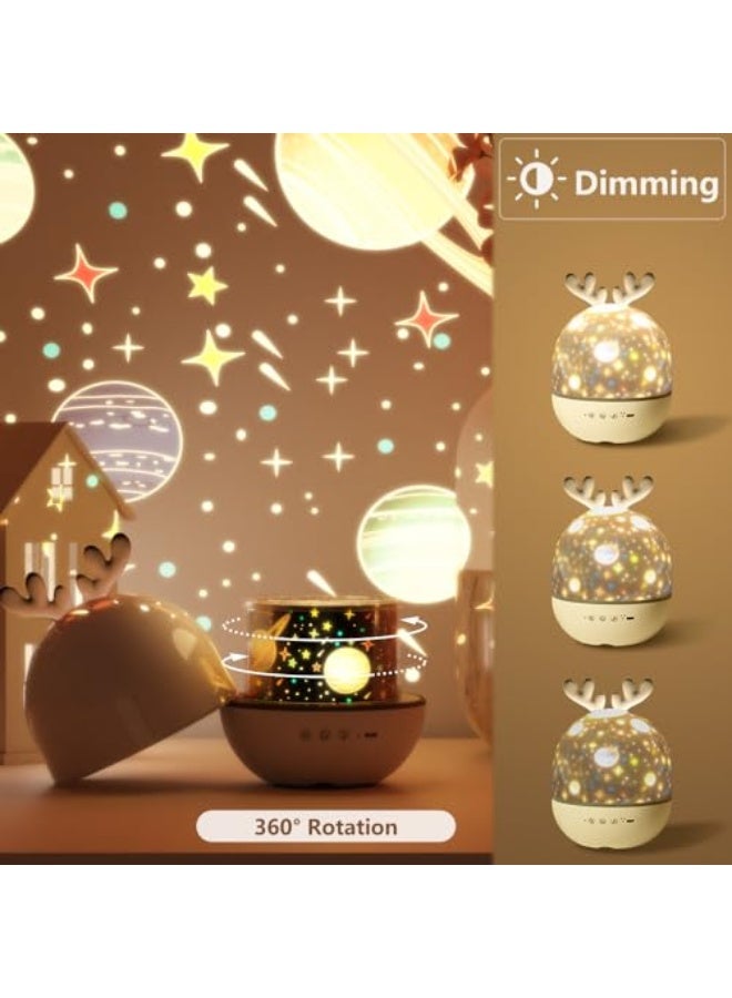 4-in-1 Night Light Projector with Timer and Remote Control for Kids Gift, USB Rechargeable Night Lamp 360°Rotatable Sound Machine Baby Sleep Lighting Starry Projector for Baby Children Teen Adult - Image 5