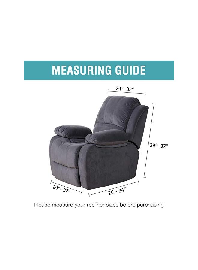 Green Tiger High Stretch Modern Spandex Sofa Cover Recliner Chair Slipcover 1 Piece Recliner Chair Furniture Cover Slipcover, Machine Washable Lycra Jacquard Fabric Stay in Place, Recliner - Charcoal Grey Sofa Co - Image 3