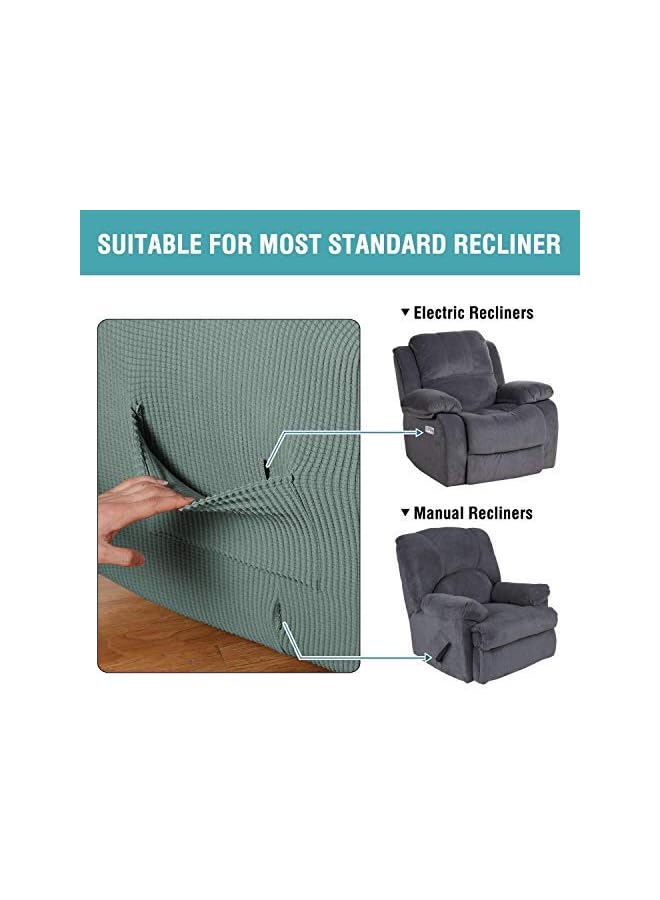 Green Tiger High Stretch Modern Spandex Sofa Cover Recliner Chair Slipcover 1 Piece Recliner Chair Furniture Cover Slipcover, Machine Washable Lycra Jacquard Fabric Stay in Place, Recliner - Charcoal Grey Sofa Co - Image 5