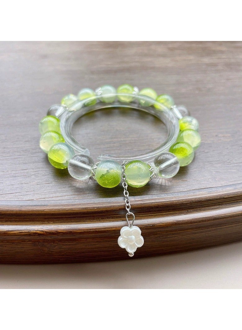 Goolsky Ink Bamboo & Butterfly Beaded Tassel Bracelet – Oriental Fairycore Jewelry for Women 