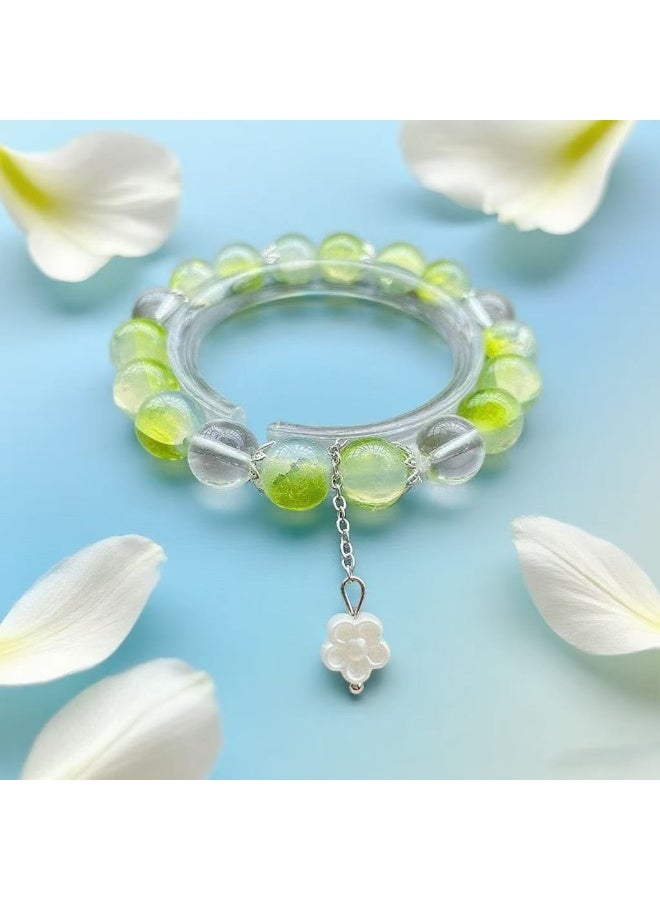 Goolsky Ink Bamboo & Butterfly Beaded Tassel Bracelet – Oriental Fairycore Jewelry for Women, Daily/Casual Wear - Image 4