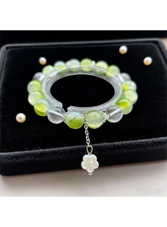 Goolsky Ink Bamboo & Butterfly Beaded Tassel Bracelet – Oriental Fairycore Jewelry for Women, Daily/Casual Wear - Image 1