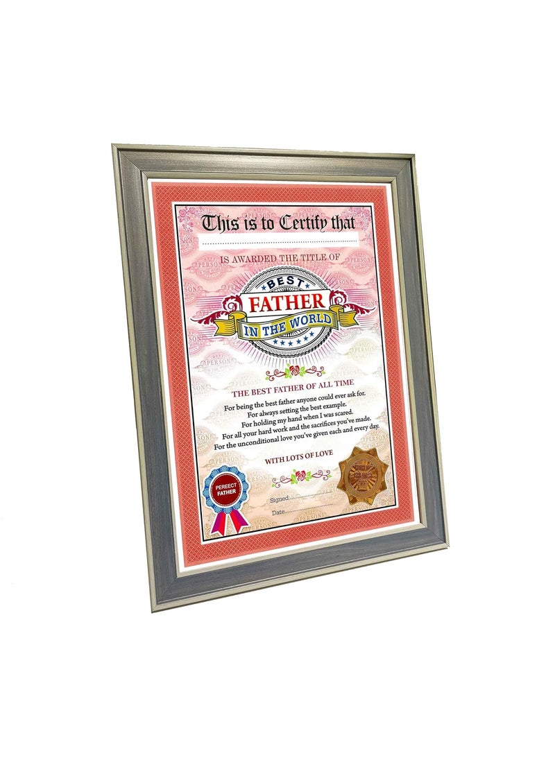 NorthLand Northland The World's Best Father Framed Certificate for Father - Unique Gifts for Father (Size 13 x 9.5 in inches, Multicolour)  - Image 2