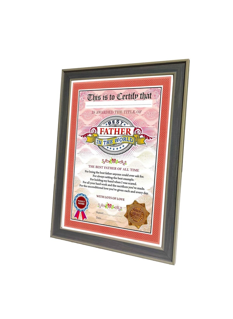 NorthLand Northland The World's Best Father Framed Certificate for Father - Unique Gifts for Father (Size 13 x 9.5 in inches, Multicolour)  - Image 3