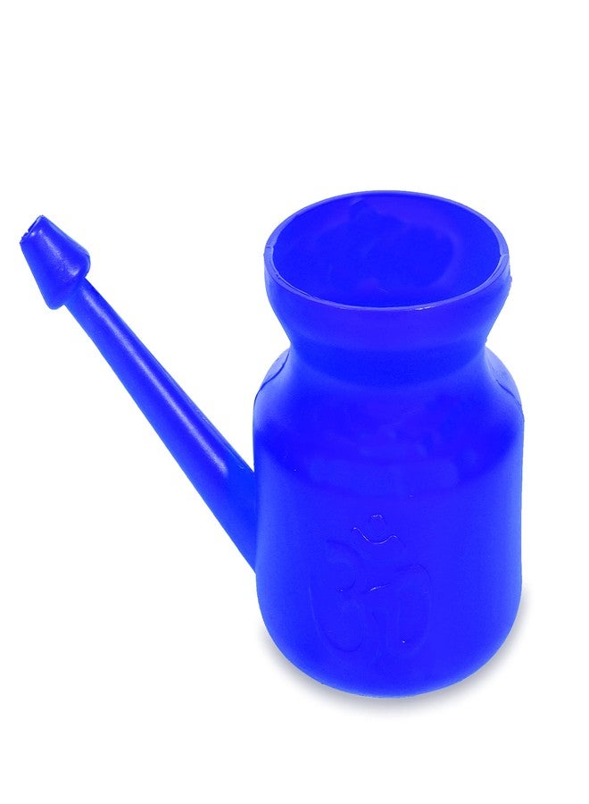 DGARYS Unbreakable Plastic Round Neti Pot | Light Weight Travel Friendly Neti Pot for Nasal Cleansing & Yoga (Big, Blue), Pack of 1