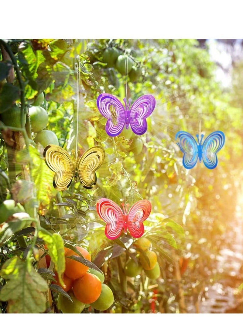Y&D Reflective Birds Deterrent Bird Repellent Hanging Repellents Pendant Butterfly for Garden Lawn Yard Decoration Keep Away from Your House Farm Window 4PCS - Image 2