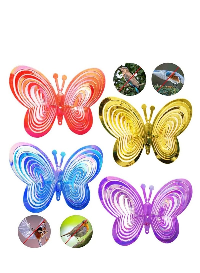 Y&D Reflective Birds Deterrent Bird Repellent Hanging Repellents Pendant Butterfly for Garden Lawn Yard Decoration Keep Away from Your House Farm Window 4PCS - Image 1