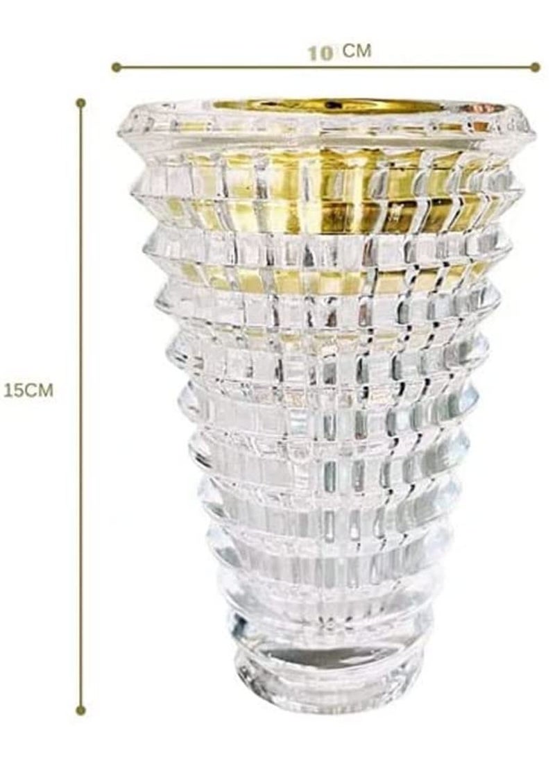 SAQOWARE Luxury Crystal Arabic Incense Bakhoor Burner(Clear) Madkhan / Mabkhara / Flower Base-Metal with Glass Holder - Image 2
