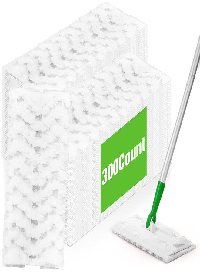Gejoy 300 Count Heavy Duty Dry Sweeping Cloths Compatible with Swiffer Sweeper Mop, Microfiber Duster Mop Pads Refills for Cleaning Hardwood Floor Dust and Pet Hair, Disposable and Unscented Refills - Image 1