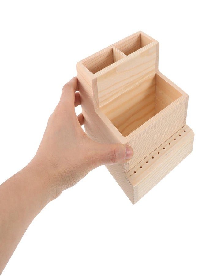 Healeved Beauty Tool Storage Box - Large Capacity Wooden Organizer with Nail Drill for Manicure Tools - Eco-Friendly Beige Design for Salons and Home Use - Image 2