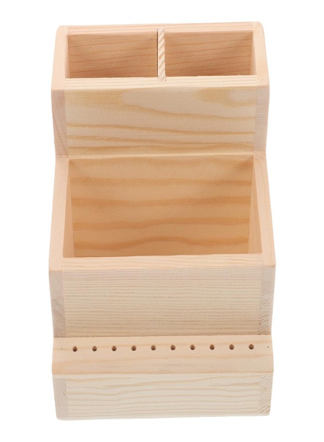 Healeved Beauty Tool Storage Box - Large Capacity Wooden Organizer with Nail Drill for Manicure Tools - Eco-Friendly Beige Design for Salons and Home Use - Image 1