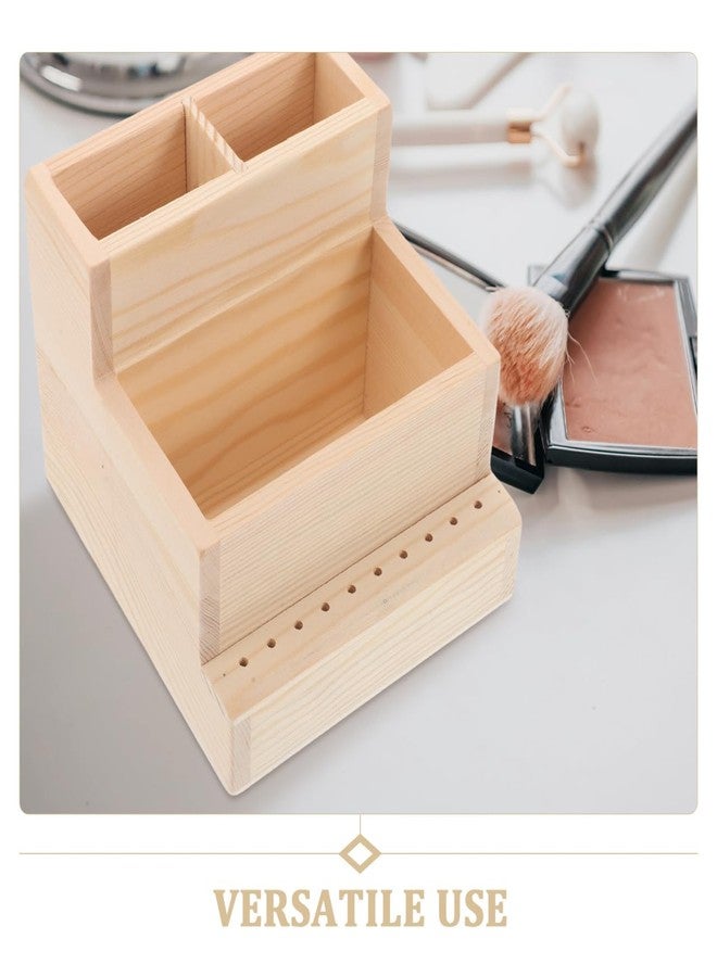Healeved Beauty Tool Storage Box - Large Capacity Wooden Organizer with Nail Drill for Manicure Tools - Eco-Friendly Beige Design for Salons and Home Use - Image 4