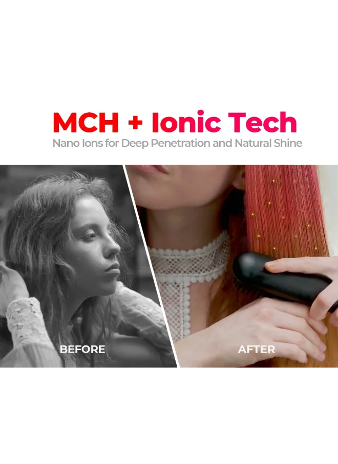 TYMO Porta Cordless Portable Hair Straightening Brush - Black