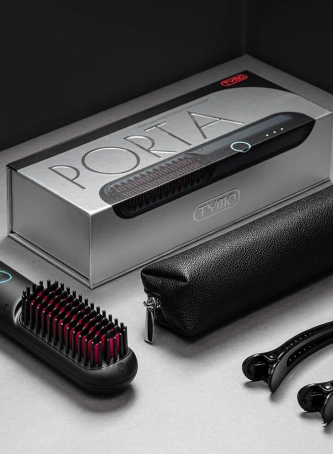 TYMO Porta Cordless Portable Hair Straightening Brush - Black  - Image 2