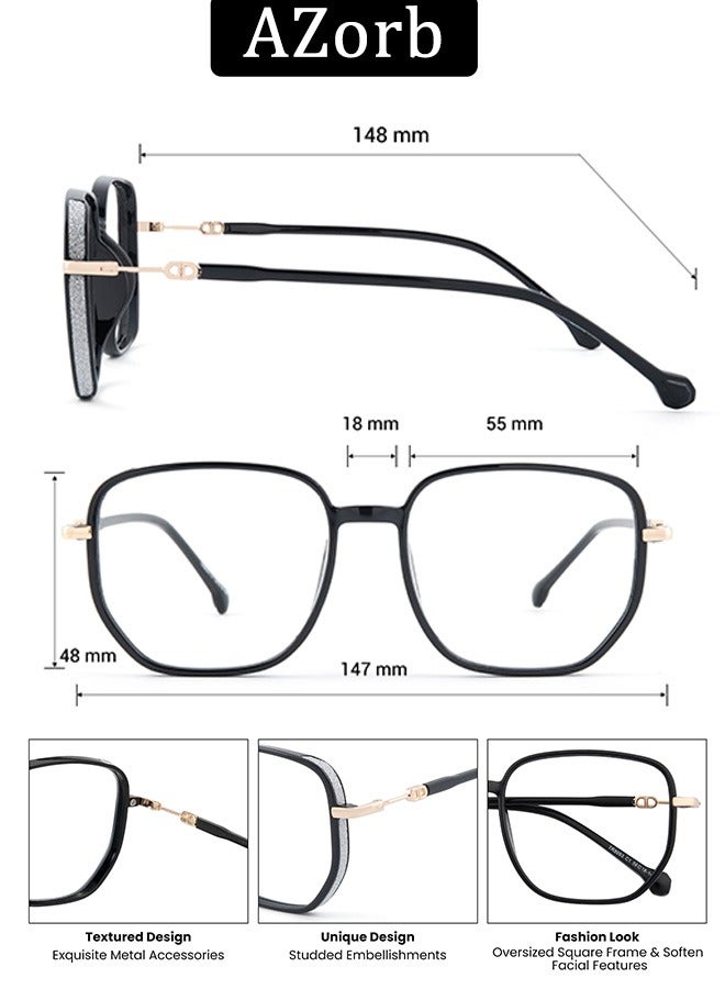 AZorb Blue Light Glasses for Men Women Ultra Lightweight Square Eyeglasses Fashion Eyewear Reading Gaming Computer Glasses Anti Blue Light Blocking Eye Glasses Anti Glare UV Radiation Black - Image 5