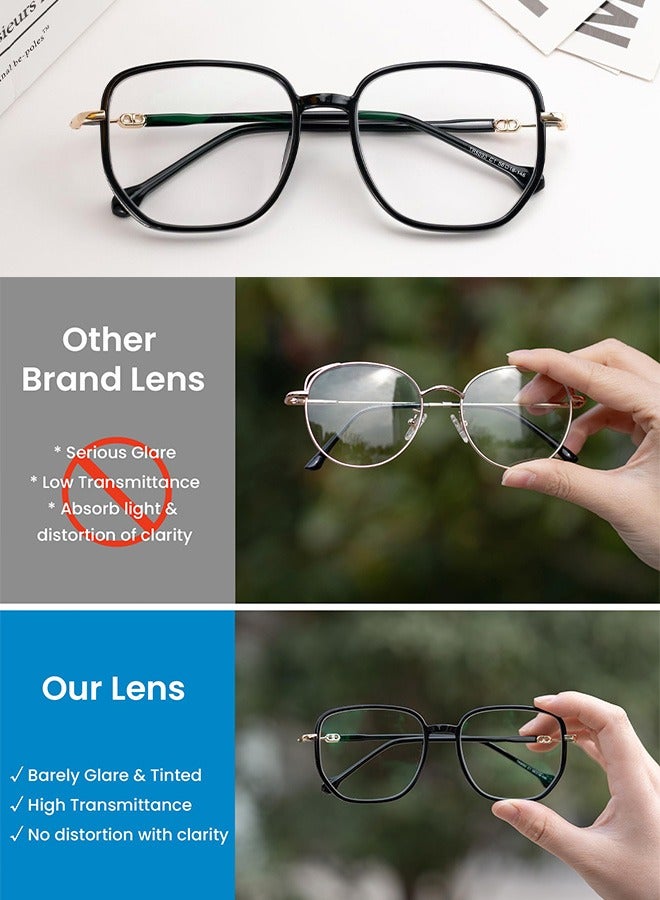 AZorb Blue Light Glasses for Men Women Ultra Lightweight Square Eyeglasses Fashion Eyewear Reading Gaming Computer Glasses Anti Blue Light Blocking Eye Glasses Anti Glare UV Radiation Black - Image 4