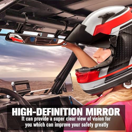 ISSYAUTO UTV RearView Mirror, ISSYAUTO 15" Ultra Clear SXS UTV Mirror with 1.75" Clamps and Convex Design Compatible with Polaris RZR 800 900 1000 Turbo PRO XP, Pioneer 1000, Arctic Cat Wildcat(2023+) - Image 2