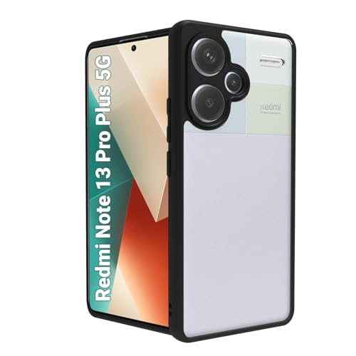 RIGGEAR Shockproof Sleek Hybrid Armor Back Cover Case Compatible with Redmi Note 13 Pro Plus 5G (Clear PC + Black TPU Bumper) - Image 1